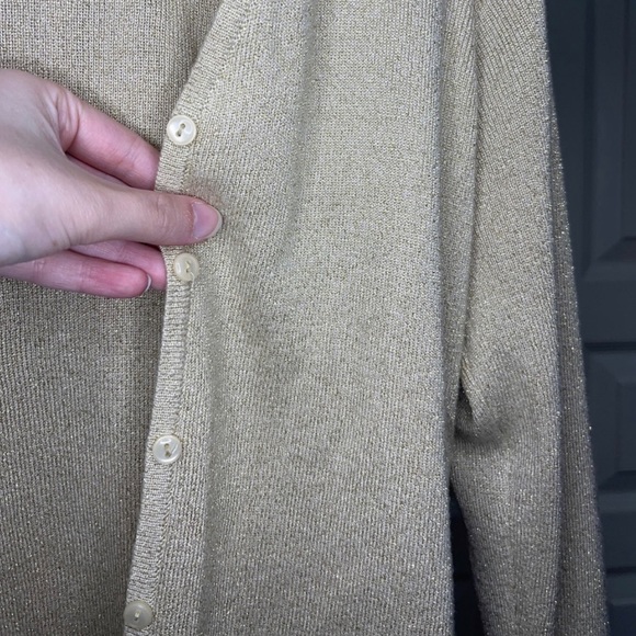 Reitmans Yellow and Gold Metallic Detail Tank Top Turtle Neck + Cardigan - Picture 10 of 10